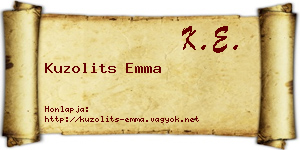 Kuzolits Emma névjegykártya